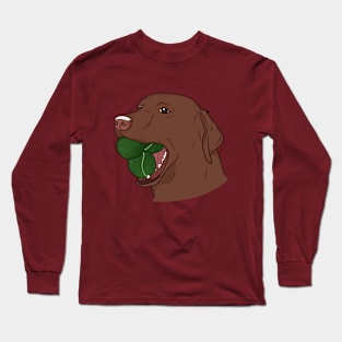 Brown Dog with Ball Long Sleeve T-Shirt